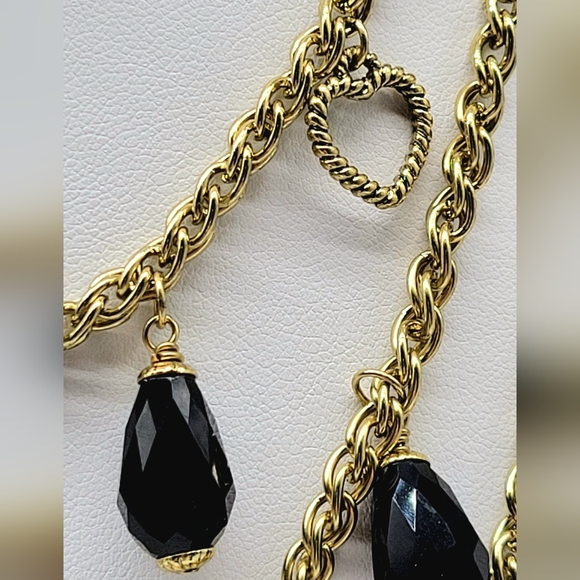 Heidi Daus Garnet + Diamond Swarovski Crystal Heart and Gold Chain Necklace - Picture 9 of 12